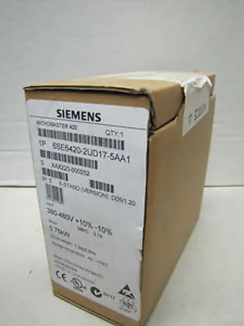 Siemens Micromaster 420 0.75Kw 1Hp 6SE6 420-2UD17-5AA1 交流驅動器