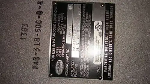 Barber Colman Actuator Ma8-318-500-0-4 Explosion Proof Enclosure Am-401