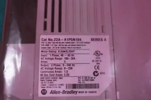 Allen Bradley 22A-A1P5N104 Series-A 180-264 Vac Powerflex交流驅動器