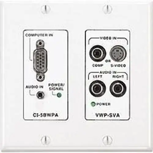 Fsr Vip-100-Wht Wall Plate Interface - Ci-5Bwpa And Vwp-Sva Combo Plate