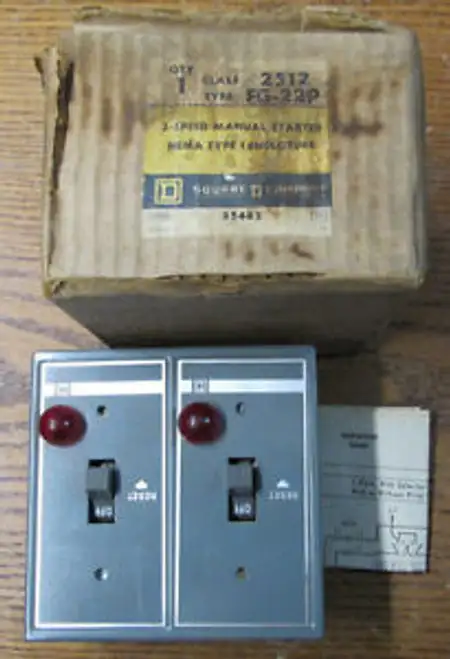 Square D 2512-Fg-22P Manual Starter 2 Speed 2 Pole 115-230Vac 115-230Vdc
