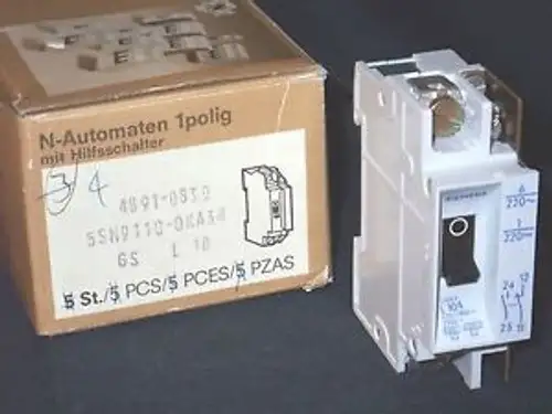 SIEMENS 5SN9110-0KA30 circuit breaker 1P with aux. contact 10A (NIB)