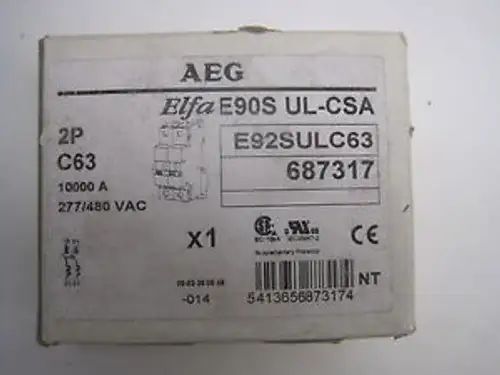 Neu AEG Elfa E90S-UL-CSA Leitungsschutzschalter E90SULCSA