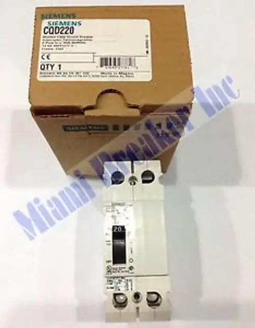 CQD220 Siemens Molded Case Circuit Breaker 2 Pole 20 Amp 277/480V (New)