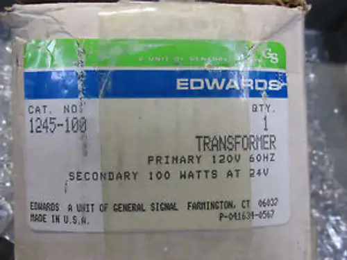 Edwards 1245-100 Steuertransformator 100Va primär 120V sekundär 24N