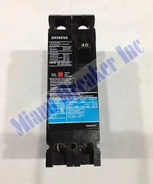 Ed22B040L Siemens Circuit Breaker 2 Pole 40 Amp 240V