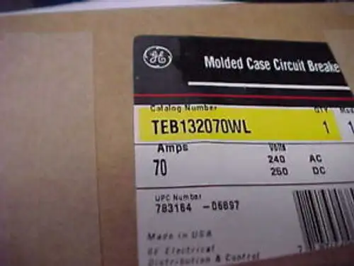 New GEneral Electric 70A Breaker TEB132070WL QQ-01