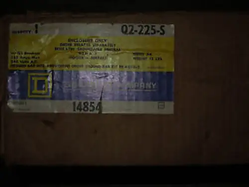 Square D #Q2-225S Leistungsschaltergehäuse Indoor 225A Max 240V Max 2 Pole Nib