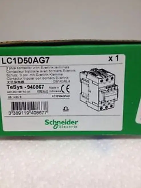 Square D Lc1D50Ag7 3 Pole 50 Amp IEC Contactor