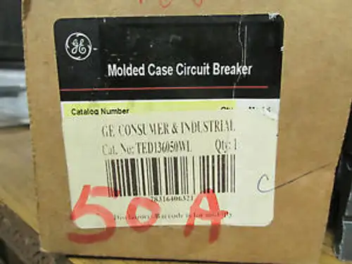 New General Electric 50 Amp 3 Pole Circuit Breaker Ted136050 ....... Vk-50