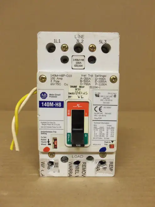 Allen Bradley 140M-H8 3 Pole 3 Amp 600V 斷路器