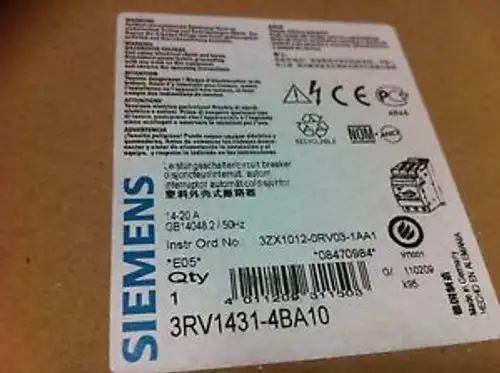 Siemens 14-20 Amp 3Rv1431-4Ba10 斷路器
