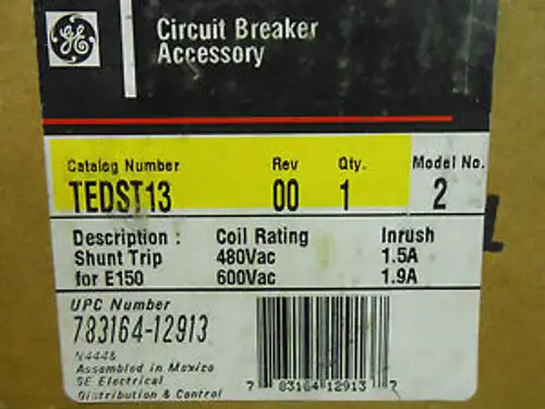 New General Electric Shunt Trip Device Tedst13 Model No. 2 ......... Wg-314