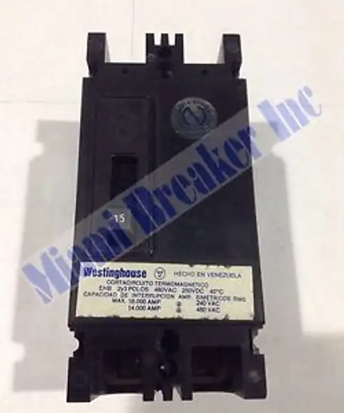 Westinghouse Ehb2015 2 Pole 15 Amp 480V disjuntor