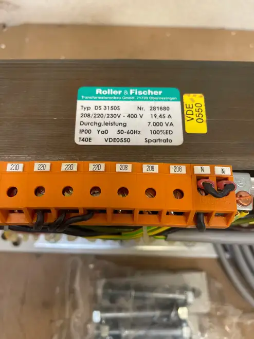 Roller & Fischer Transformer Ds-3150S Ds3150S Nr.281680Vt40E Vde0550 Spartrafo