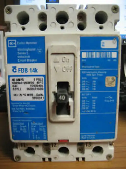 CUTLER HAMMER FDB FDB3040L 40 AMP 3 POLIGER UNTERBRECHER J-06B