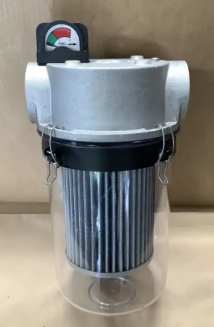 Solberg St-235P-300C Inline Vacuum Pump Filter 3" W/ Diff. Pres. Gauge