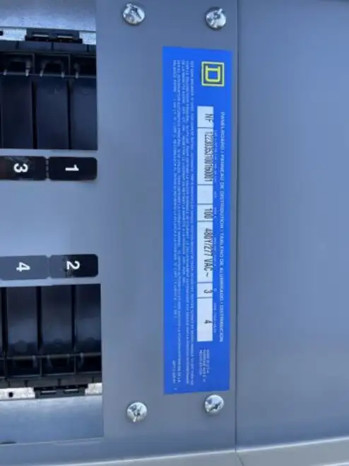 Square D Nf442L1C 42 Ckt 100A Nf 225A Rated Panelboard Interior Mlo Top Fed