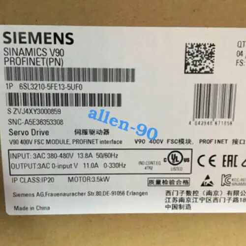 Siemens 6Sl3210-5Fe13-5Uf0 Ping