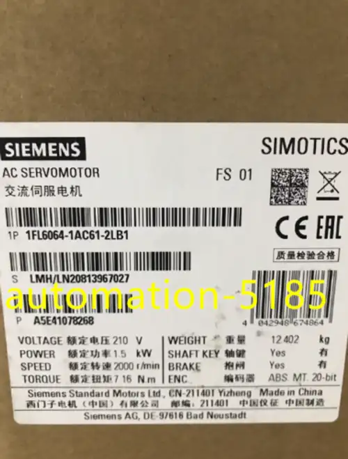 Siemens 1FL6064-1AC61-2LB1 交流伺服馬達