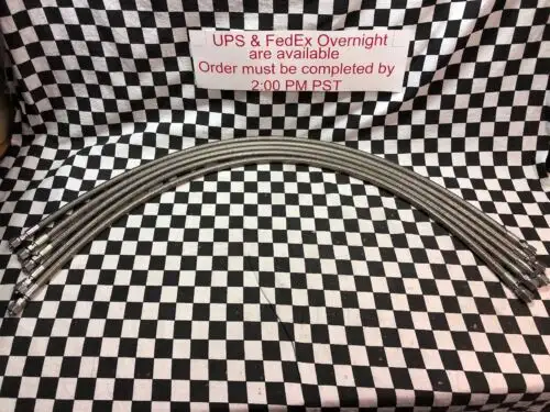 5X Swagelok Flex Hose Fiber Braid Smooth Bore Ptfe Hose 1/4'' Ss-Xt4Ta4Ta4-36