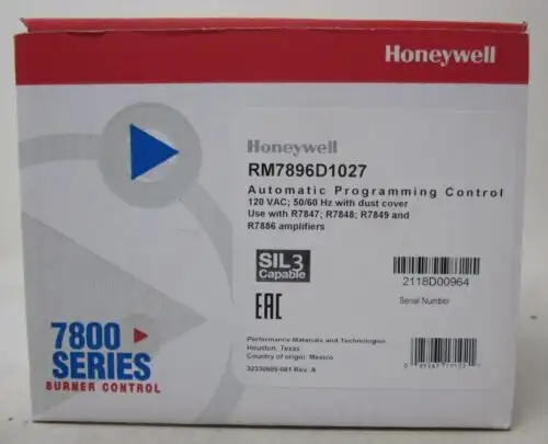 Honeywell Rm7896D1027 Burner Control