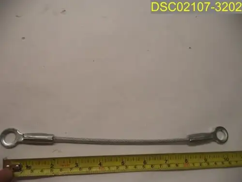 Qty=219: Vinyl Coated 3/16" Wire Rope Tether Crimp Eye Terminals 10"
