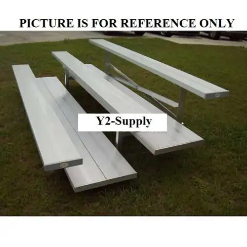 New 3 Row Universal Low Rise Aluminum Bleacher 7-1/2' Wide Double Footboard