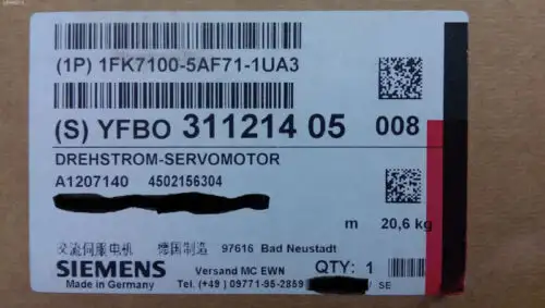 Siemens 1Fk7100-5Af71-1Ua3 伺服馬達