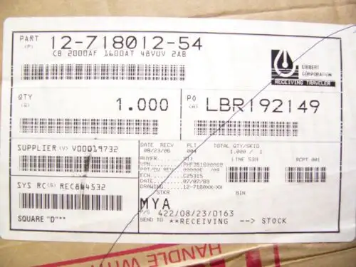 Square D Circuit Breaker Phf361600A680 127180124 1600A In B60