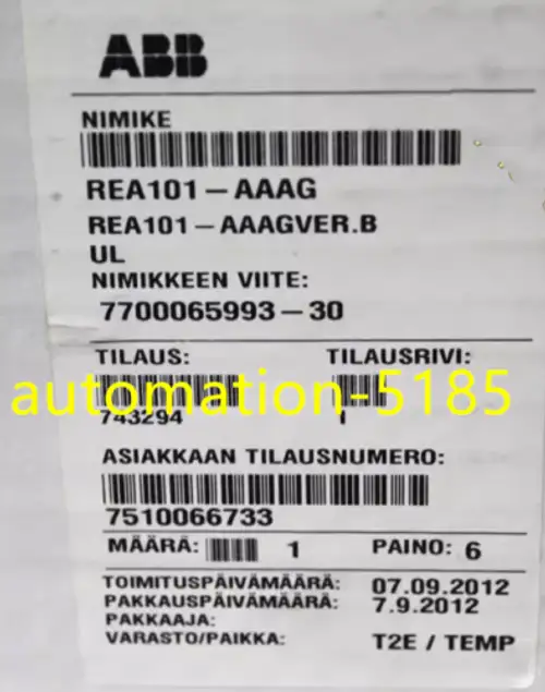 Abb Rea101-Aaag Relay Protection