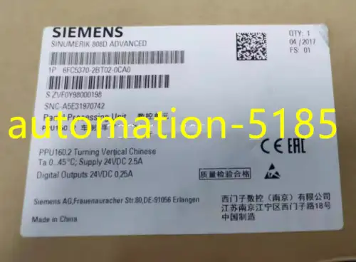 Siemens 808D 6Fc5370-2Bt02-0Ca0 數控系統