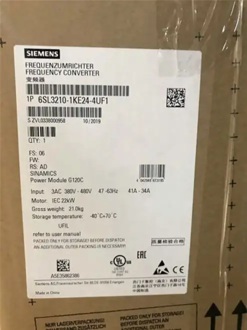 Siemens 6Sl3210-1Ke24-4Uf1 變頻器
