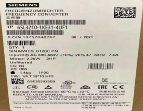 Siemens 6Sl3210-1Ke31-4Uf1 變頻器
