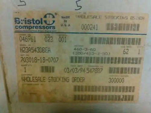 COMPRESSEUR BRISTOL H23A543DBEA/54000 BTU/46-3-60